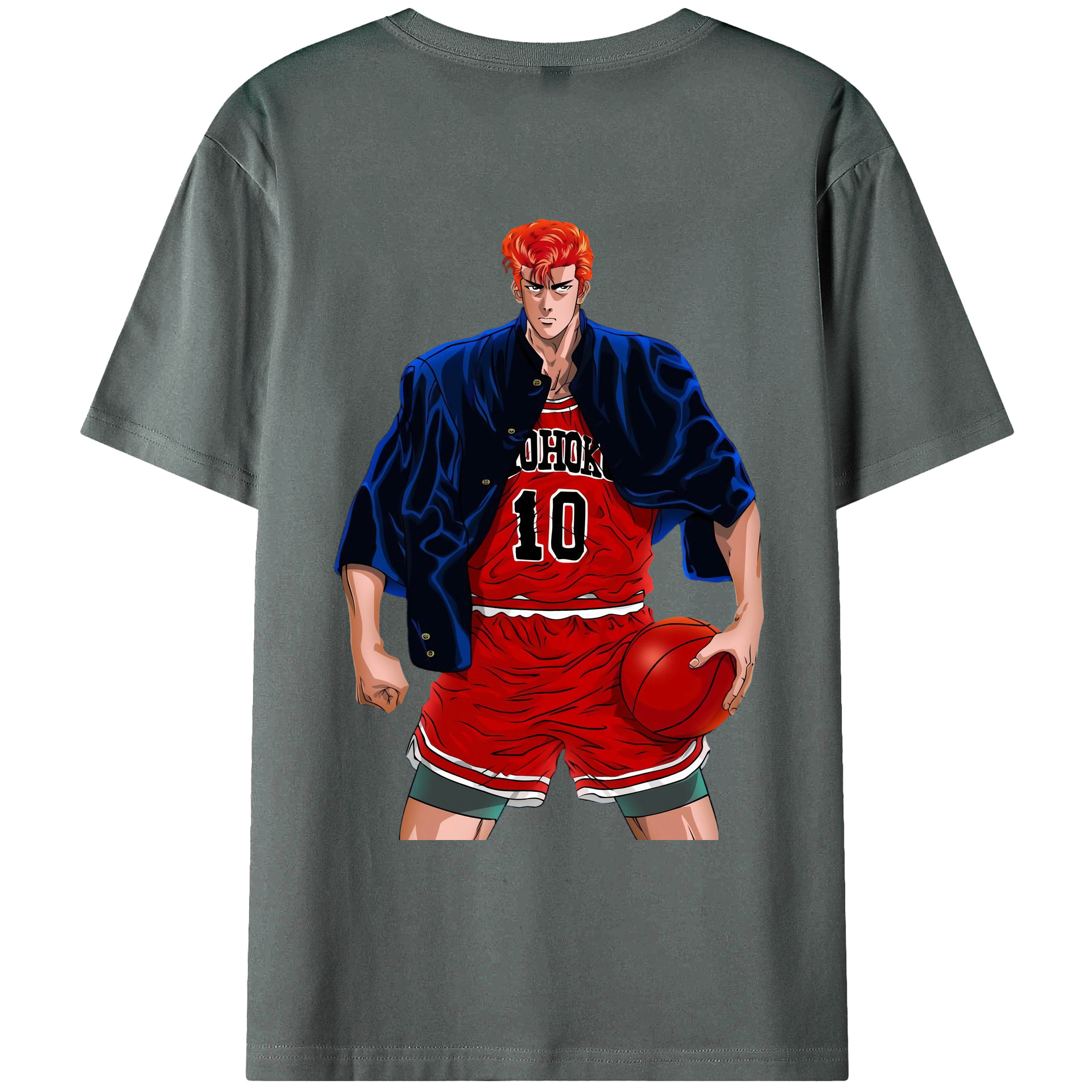 （画像用） SLAM DUNK／スラムダンク 綿100％ メンズ半袖Tシャツ（バックプリント） 通気性
